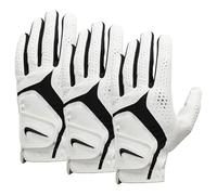 Nike Dura Feel X Men's Golf Gloves, 3 Pack, Heavy Duty Golf Gloves with Strong Grip, Pearl White, Pearl White, Black, M/L