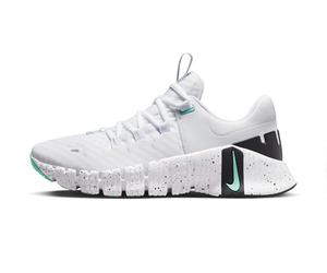 NIKE DV3950-101 W Free Metcon 5 Women White/Emerald Rise-Black UK 5.5
