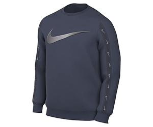 Nike DX2029-437 M NSW REPEAT SW FLC CREW BB Sweatshirt Men's Thunder Blue/Mtlc Cool Grey Size S