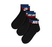 Nike black & white kids everyday ankle sock 3 pk UK 2-5