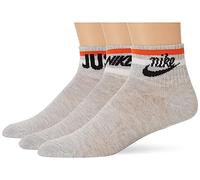 Nike DX5080-050 Everyday Essential Socks Unisex Adult GREY HEATHER/BLACK/WHITE/ORANGE Size L
