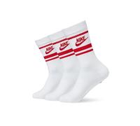 NIKE DX5089-102 Sportswear Everyday Essential Socks Unisex White/University Red/University Red XL