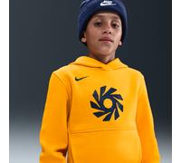 Nike Erling Haaland Club Fleece Older Kids' Football Hoodie - Yellow - Cotton/Polyester S