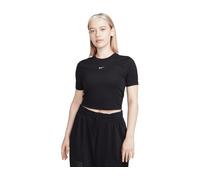 Nike Sportswear Essential Women's Slim Cropped T-Shirt - Black - Polyester L (UK 16-18)