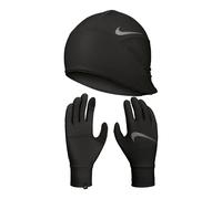 Nike Essential Running Set Laufmütze + Running Gloves Women - Black, White, Size M/L