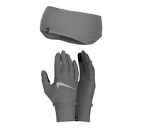 Nike Essential Running Set Stirnband + Running Gloves Women - Grey, Silver, Size M/L