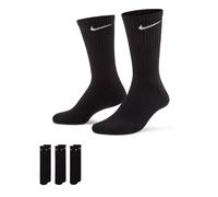 Nike Everyday 3 Pack Cotton Cushioned Crew Socks - Black 11 - 13