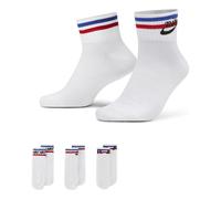 Nike Everyday Ankle Alphabet Logo Pattern Casual Sports Socks 3 Pairs White DX5080-100 XL