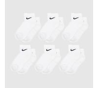 Nike Everyday Ankle Socks 6 Pack in White & Black, Size: 2-5 UK 2-5