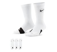 Nike Everyday Crew Basketball Sports Quick Dry Mid Tops Socks Unisex 3 Pairs White DA2123-100 L