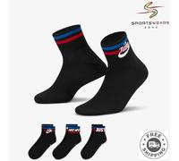 Nike Everyday Essential Ankle Socks Pack of 3, Unisex Cotton Trainer Gym Sports