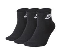 Nike Everyday Essential Ankle Sports Training Socks Unisex 3-Pairs Black SK0110-010 S