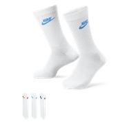 Nike Unisex Sportswear Everyday Essential Crew Socks 3 Pairs - White - Size Small