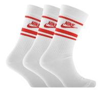 NIKE EVERYDAY ESSENTIAL GOLF CREW SOCKS - 3 PACK / WHITE / RED STRIPES
