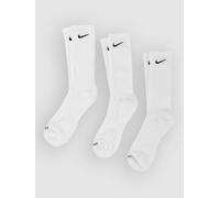 Nike 3 Pack Crew Socks Mens S 2-5 White/Black