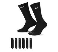 46-50 Nike U Nk Everyday Plus Cushioned Crew Socks (6 Pairs), Black/white
