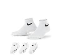 Nike Everyday Younger Kids' Cushioned Ankle Socks (3 Pairs) - White XS (9.5-2.5)