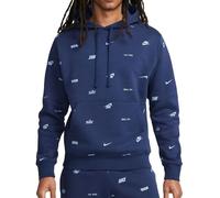 NIKE FB7434-410 M NK CLUB+ BB PO HOODIE AOP Sweatshirt Men's MIDNIGHT NAVY/ASHEN SLATE Size 3XL