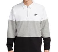 NIKE FB7797-100 M NK CLUB+ KNIT LS TOP CB Sweatshirt Men's WHITE/DK GREY HEATHER/BLACK/BLACK Size XS