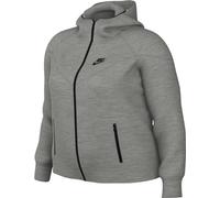 NIKE FB8340-063 W NSW TCH FLC WR FZ HDY Sweatshirt Women's DK GREY HEATHER/BLACK Size 1X