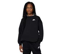 NIKE FD2923-010 G NSW CLUB FLC OVRSZD CREW LBR Sweatshirt Girl's BLACK/WHITE Size M