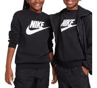 NIKE FD2992-010 K NSW CLUB FLC CREW LS HBR Sweatshirt Unisex BLACK/WHITE Size XS