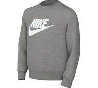 NIKE FD2992-063 K NSW CLUB FLC CREW LS HBR Sweatshirt Unisex DK GREY HEATHER/WHITE Size M