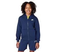 NIKE FD3004-410 K NSW CLUB FLC HD FZ LS LBR Sweatshirt Unisex MIDNIGHT NAVY/WHITE Size M