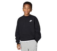 NIKE FD3006-010 K NSW CLUB FLC CREW LS LBR Sweatshirt Unisex BLACK/WHITE Size XS