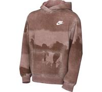 NIKE FD3174-618 K CLB FLC HBR PO HD WASH AOP Sweatshirt Unisex RED STARDUST/RED STARDUST/WHITE Size XS