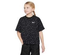 NIKE FD5366-010 G NK NSW TEE Boxy Swoosh AOP T-Shirt Girl's Black Size M