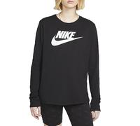 NIKE Women's W NSW TEE ESSNTL LS ICN FTRA T-Shirt, Black, S