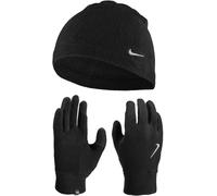 Nike Fleece Womens Running Hat And Glove Set Black Reflective Ladies