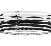 NIKE Classic Flexible Slim Hairband (Pack of 6) (One Size) (Black/White)