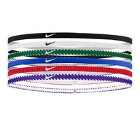 NIKE Classic Flexible Slim Hairband (Pack of 6) (One Size) (Royal Blue/Red)