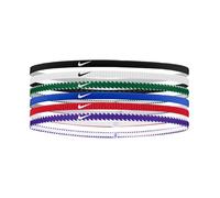 NIKE Classic Flexible Slim Hairband (Pack of 6) (One Size) (Royal Blue/Red)