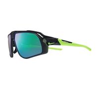 Nike FLYFREE M FV2391 010 Matte Black/Green Mirror/Road Sunglasses Man Iniettato, Modified Rectangle, 59