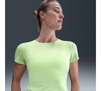 Nike Form Women's Short-Sleeve Top - Yellow - Polyester/Elastane M (UK 12-14)