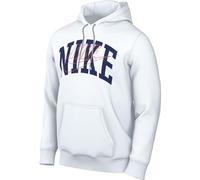 NIKE FV4447-100 Club Fleece Sweatshirt Men's White/Safety Orange Size M