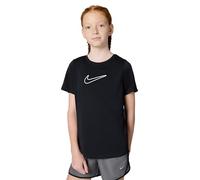 NIKE FZ5600-010 One Fitted T-Shirt Girl's Black/White Size XS