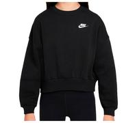 Nike Sportswear Club Fleece Girls' Boxy Crew-Neck Sweatshirt - Black - Cotton/Polyester S