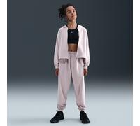 Nike Girls' Dri-FIT Fleece Trousers - Purple - Cotton/Polyester L