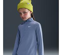 Nike Girls' Dri-FIT Long-Sleeve 1/4-Zip Top - Blue - Polyester M