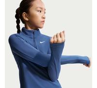 Nike Girls' Dri-FIT Long-Sleeve 1/4-Zip Top - Blue - Polyester S