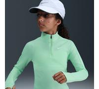 Nike Girls' Dri-FIT Long-Sleeve 1/4-Zip Top - Green - Polyester M
