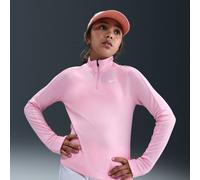 Nike Girls' Dri-FIT Long-Sleeve 1/4-Zip Top - Pink - Polyester S