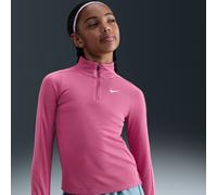 Nike Girls' Dri-FIT Long-Sleeve 1/4-Zip Top - Purple - Polyester XS