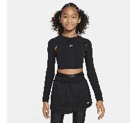 Nike Girls' Dri-FIT Long-Sleeve Top - Black - Polyester/Cotton/Elastane L