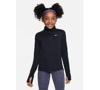 Nike Girls Dri-FIT Training Long Sleeve 1/4-Zip Top, Black/White, Size L=12-13 Years Black/White