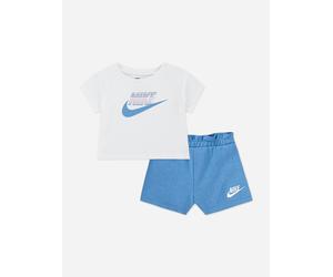Nike Girls Jersey and French Terry Short Set in White - White - 5 - 6 Yrs